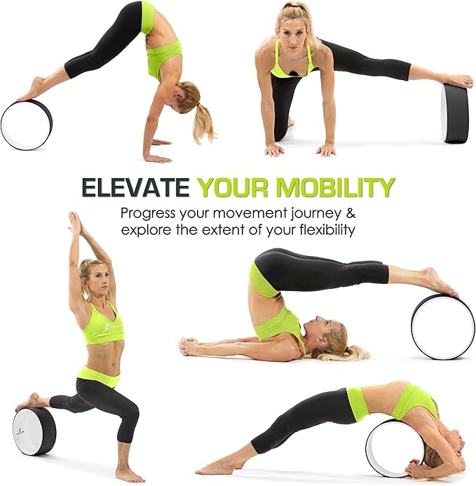 ProsourceFit Yoga Wheel Prop 12” for Improving Yoga Poses, Backbends, Flexibility, Balance, Stretching, Relaxation