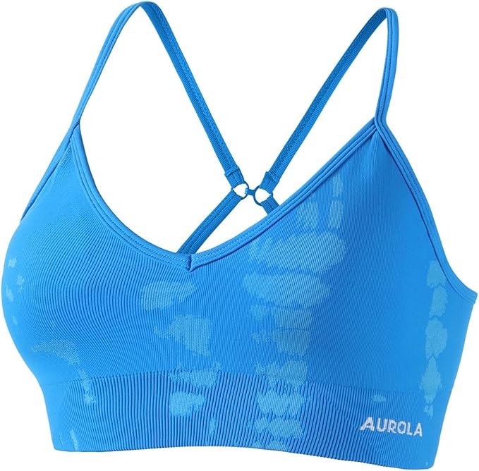 AUROLA Serpent Seamless Sports Bras for Women,Backless Padded Strappy Workout Gym Yoga Crop Tops
