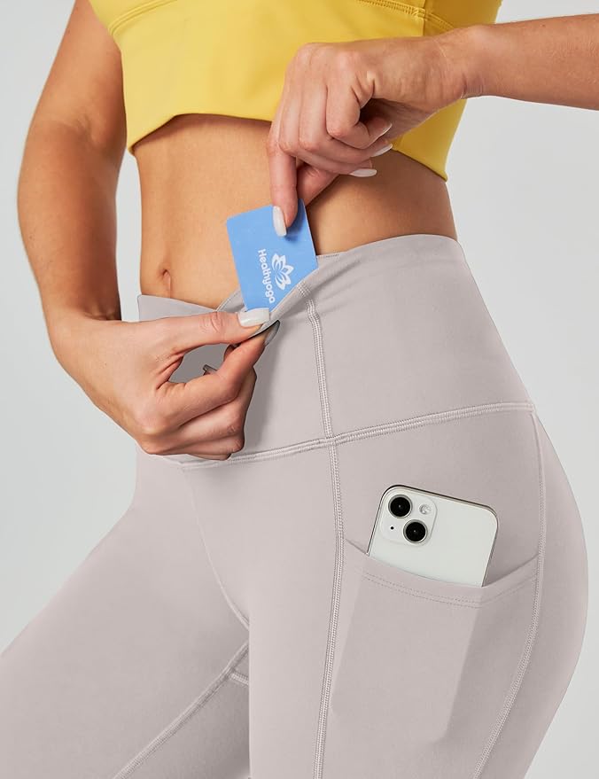 Heathyoga Capri Leggings for Women High Waisted Capri Leggings with Pockets for Women Tummy Control Yoga Pants Women