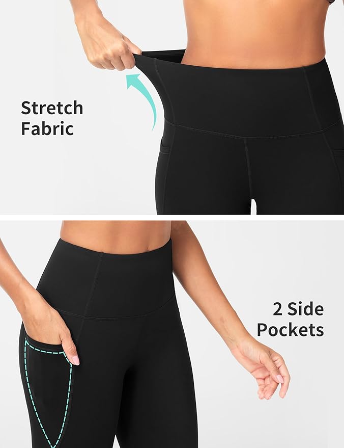 Dragon Fit Women's High Waisted Yoga Leggings Stretchy Tummy Control Gym Workout Pants with Pockets