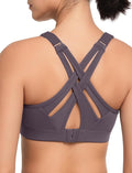 Yvette Sports Bra High Impact Adjustable Criss Cross Back, Full Support for Large Bust No Bounce