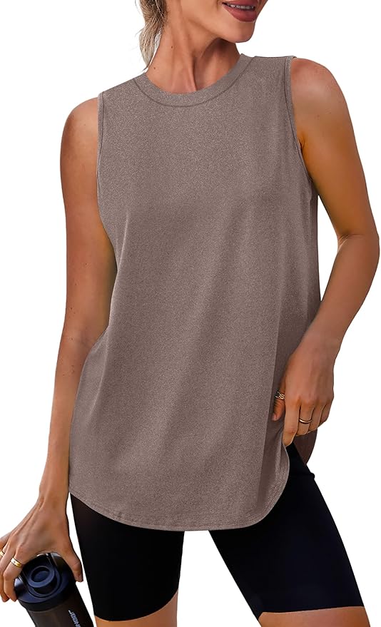 Womens Workout Tank Tops Lightweight Sleeveless Shirts for Women Loose Fit Tops for Athletic Running Tennis Yoga
