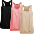 Beyove 3 Pack Banded Bottom Workout Tops for Women Tummy Flattering Yoga Tank Tops Plus Size Racerback Athletic Gym Shirts