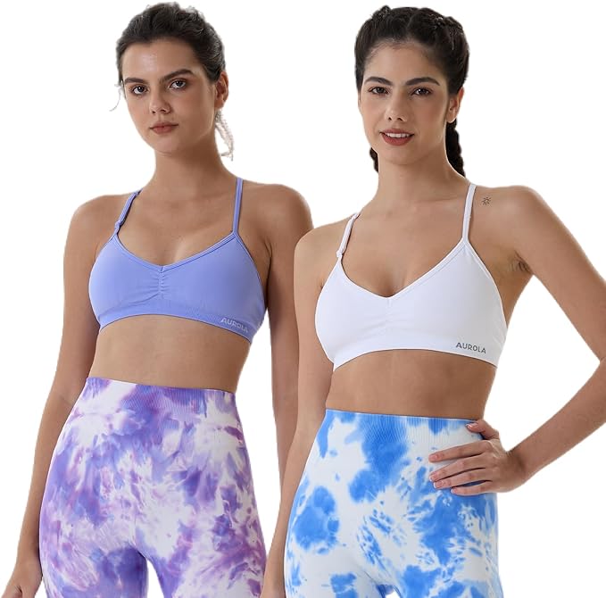 AUROLA Mercury Workout Sports Bras Women Athletic Removable Padded Backless Strapy Minimal Crop Top