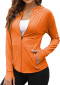 We1Fit Women's UPF 50+ Sun Protection Jacket Hoodie Sun Shirts Hiking Running Athletic Shirt