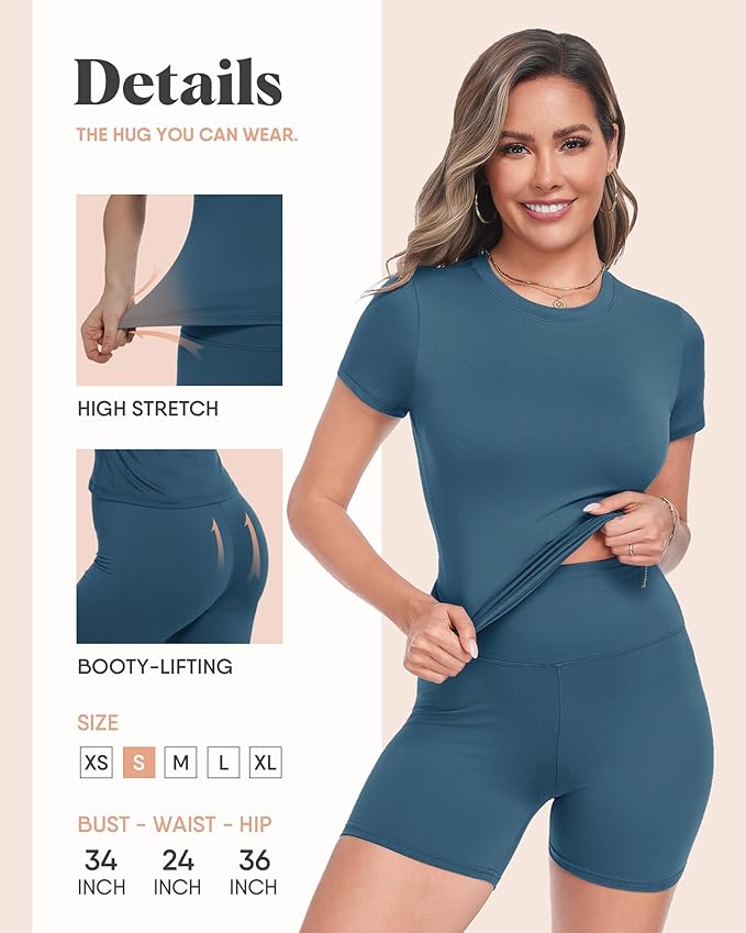 ZOOSIXX Two Piece Workout Sets for Women - Summer Outfits 2 Piece Short Gym Sets Casual Lounge Vacation Matching Clothing