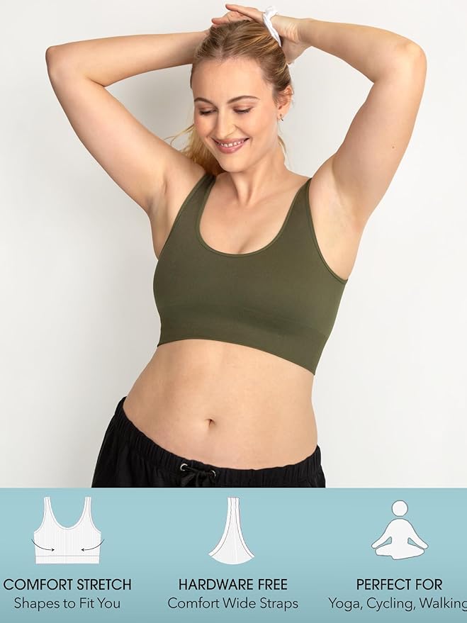 Fruit of the Loom Women's 3-Pack Seamless Full-Coverage Back Smoothing Wireless Bra
