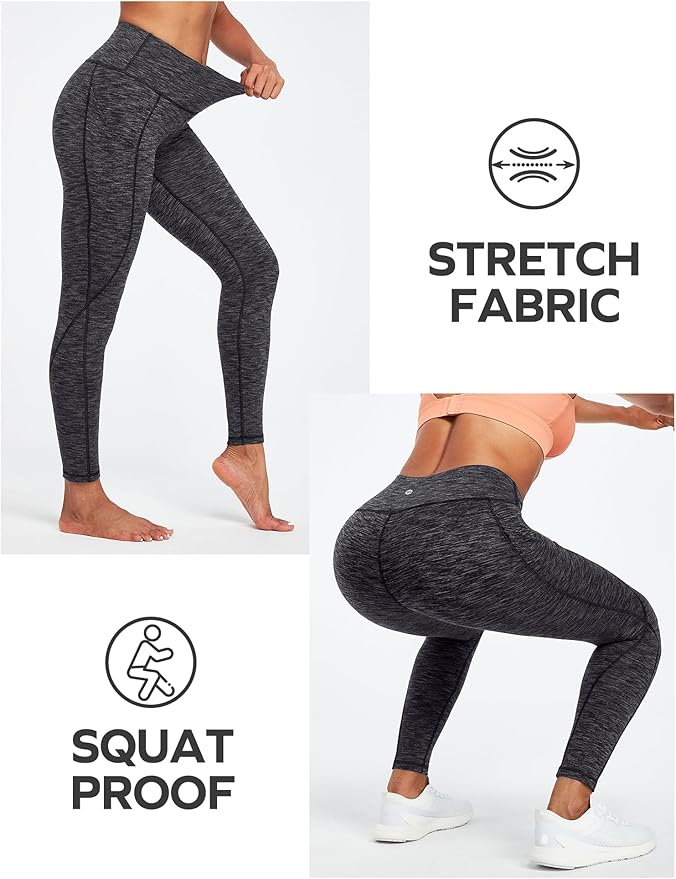 Ewedoos Leggings with Pockets for Women High Waisted Athletic Workout Compression Leggings Tummy Control Yoga Pants Women