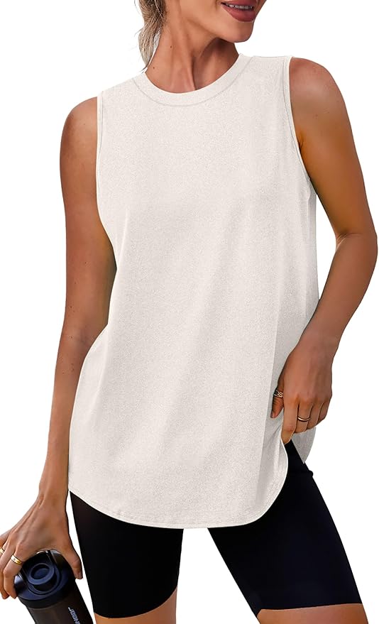 Womens Workout Tank Tops Lightweight Sleeveless Shirts for Women Loose Fit Tops for Athletic Running Tennis Yoga