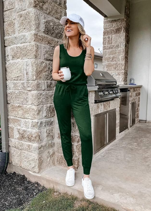 PRETTYGARDEN Women's Two Piece Outfit Sets Casual Summer Sleeveless Matching Lounge Wear Spring Travel Clothes Tracksuit