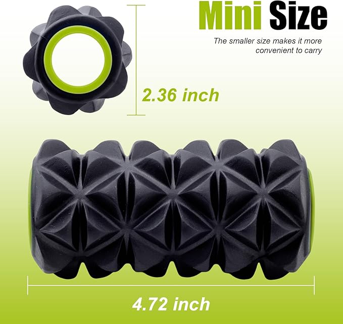 Back Roller Wheel - 5 Pack Yoga Foam Roller for Physical Therapy & Back Stretcher, Deep Tissue Massage for Pain Relief & Stretching | Green.