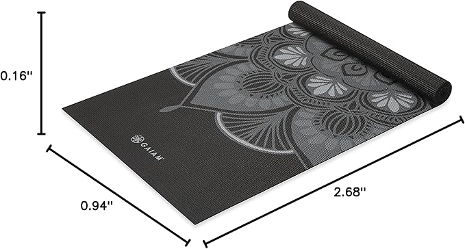 Gaiam Print Yoga Mat, Non Slip Exercise & Fitness Mat for All Types of Yoga, Pilates & Floor Exercises