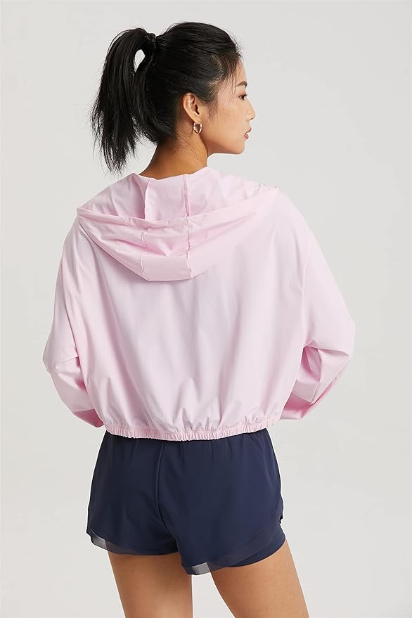altiland Women's UPF 50+ Sun Protection Cropped Jackets Zip Up Cooling Shirt Athletic Workout Running Hoodie