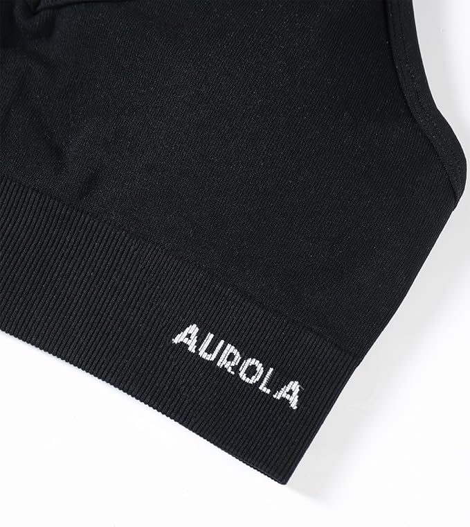 AUROLA Serpent Seamless Sports Bras for Women,Backless Padded Strappy Workout Gym Yoga Crop Tops