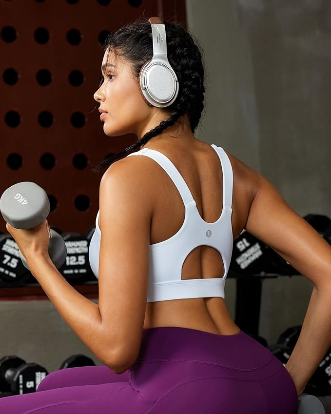RUNNING GIRL High Impact Sports Bras for Women,Racerback Running Bra Workout Crop Tank Tops Longline Sports Bra Push up