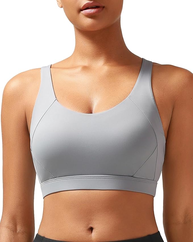 RUNNING GIRL Sports Bra for Women High Support, Molded Cup High Impact Sports Bras for Women with Sewn in Pads