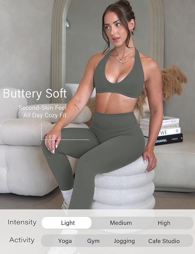 Unthewe Naked-Feel No Front Seam Leggings for Women - High Waisted Buttery Soft Workout Yoga Pants 25"