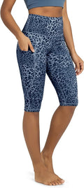 ODODOS Women's High Waisted Yoga Capris with Pockets, Tummy Control Non See Through Workout Athletic Running Capri Leggings