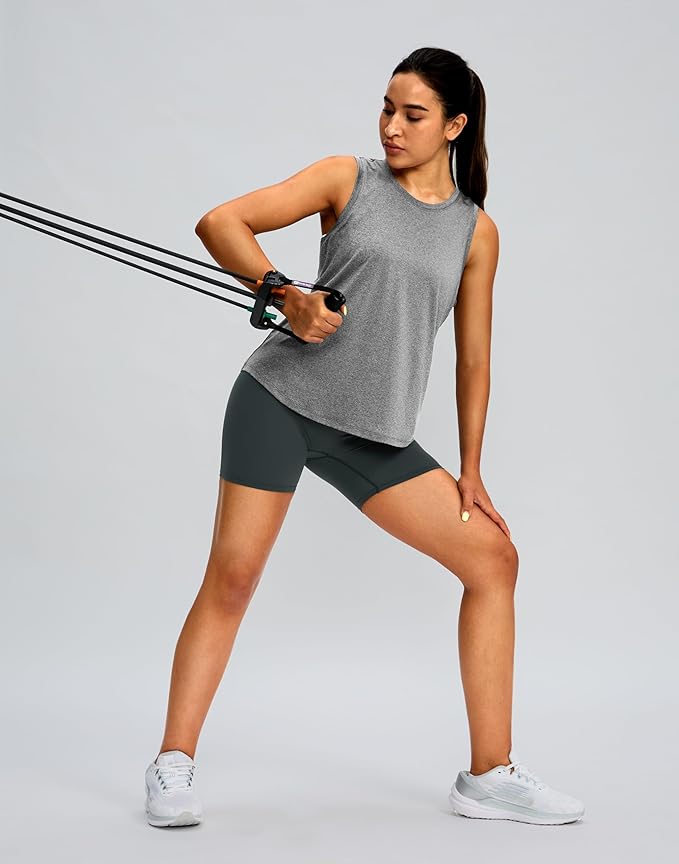 Women's Workout Tops Racerback Athletic Tank Tops Sleeveless Loose Fit Yoga Running Gym Shirts for Women