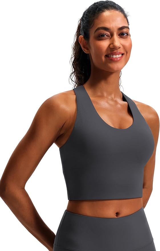 Sports Bras for Women Criss-Cross Back Padded Workout Tank Tops Medium Support Crop Tops for Women