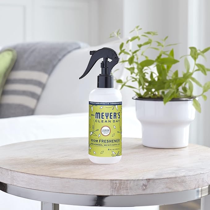 Mrs. Meyer's Air Freshener, Lemon Verbena, Spray | Non-Aerosol | Essential Oils | 8 fl. oz | Pack of 2