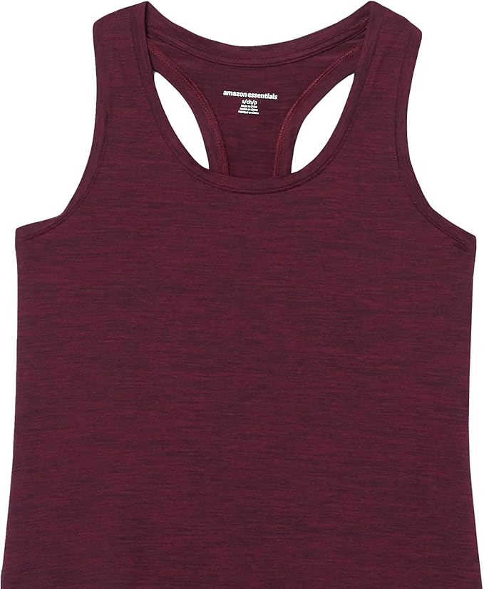 Amazon Essentials Women's Active Quick Dry Tech Stretch Racerback Scoop Neck Tank Top, Multipacks