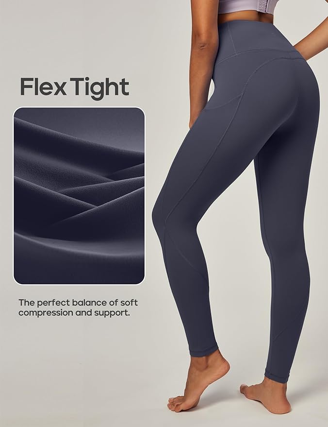 IUGA Leggings with Pockets for Women High Waisted Yoga Pants Women Tummy Control Workout Compression Running Leggings
