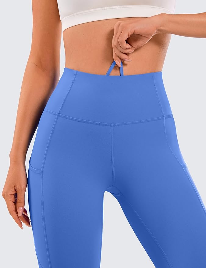 CRZ YOGA Naked Feeling Workout Leggings Pockets 25'' - High Waisted Womens Yoga Pants Running Tights