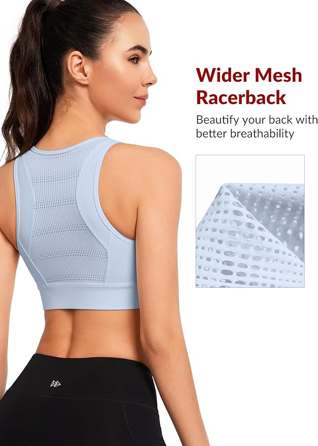 Yvette Front Closure Sports Bras for Women High Support Large Bust Supportive Sports Bra High Impact for Running