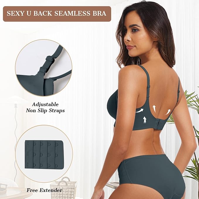OEAK Womens Wireless Jelly Bras Comfortable Push Up Bra No Underwire Gel Bra Full Support Lift Everyday Seamless Tshirt Bras