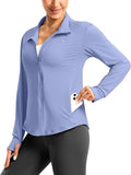 Soothfeel Women's UPF 50+ Lightweight Athletic Jackets Sun Protection Zip Up Long Sleeve Shirts Hiking Workout Outdoor Pocket