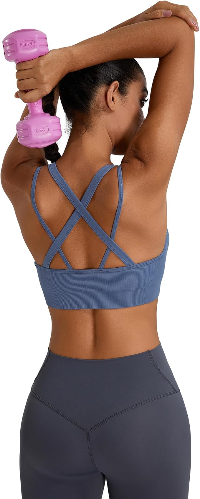 Sports Bras for Women HIigh Support, Criss-Cross Back Padded Strappy High Impact Sports Bras for Women Large Bust
