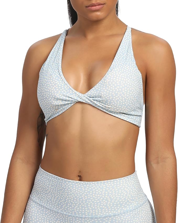 Aoxjox Women's Workout Sports Bras Fitness Metamorph Sienna Twist Bra Yoga Crop Tank