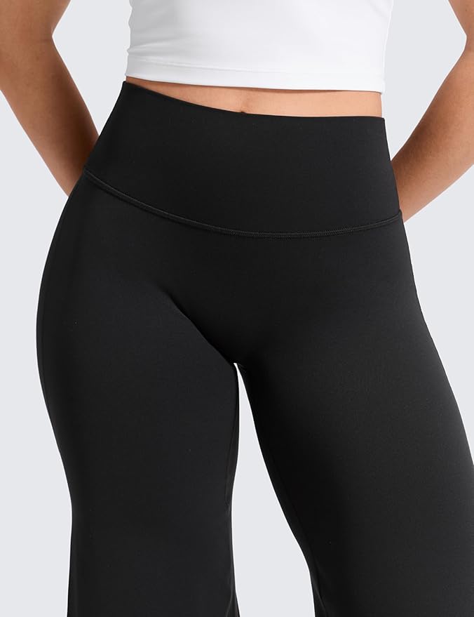 CRZ YOGA Softretch No Front Seam Wide Leg Pants 28''/ 30''/ 32" for Women - High Waist Yoga Lounge Buttery Soft Comfy Casual