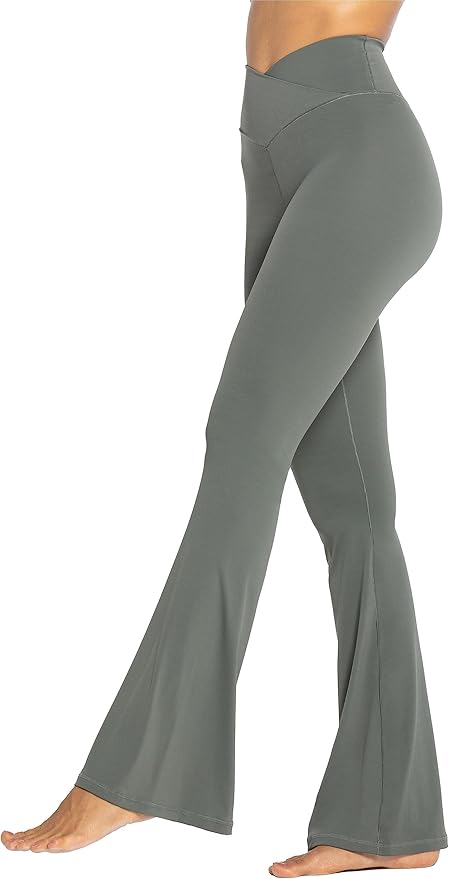 Sunzel Flare Leggings, Crossover Yoga Pants with Tummy Control, High-Waisted and Wide Leg