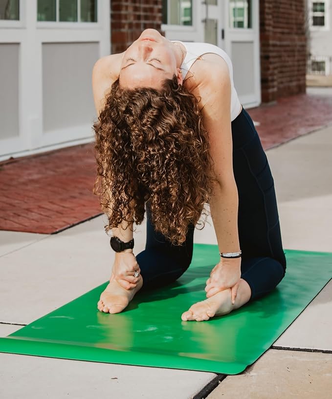 Premium Yoga Mat - 5mm Thick, Extra Wide & Long, Non-Slip Natural Rubber Base & PU Top, Anti-Tear, Ideal for Yoga, Pilates, and Fitness.