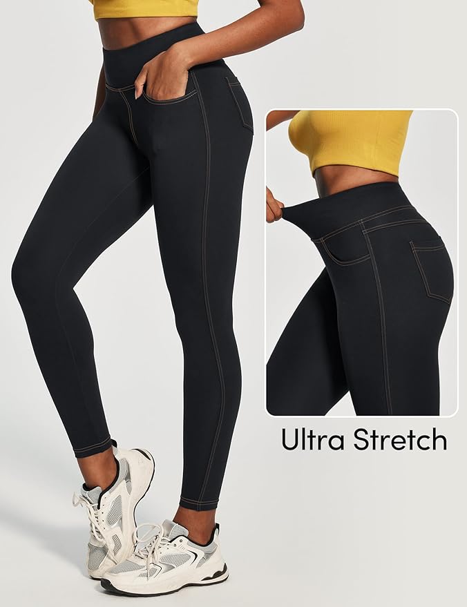 IUGA High Waist Yoga Pants with Pockets, Leggings for Women Tummy Control, Workout Leggings for Women 4 Way Stretch