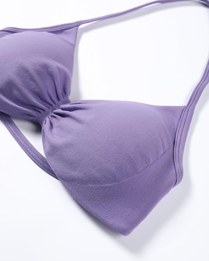 AUROLA Influence Strappy Bra Sports Bras for Women, Backless Padded Impact Strappy Bra Workout Gym Yoga with Removable Cups