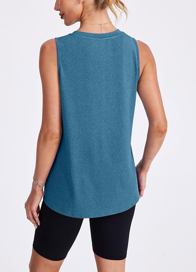 Womens Workout Tank Tops Lightweight Sleeveless Shirts for Women Loose Fit Tops for Athletic Running Tennis Yoga