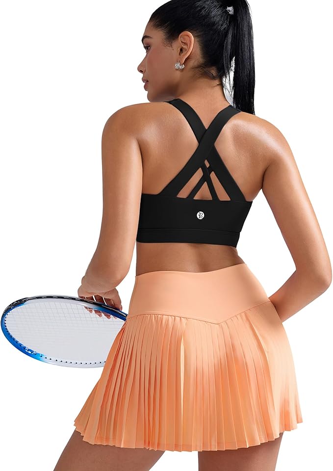 RUNNING GIRL Sports Bras for Women,Padded Strappy Sports Bras Criss-Cross Back Medium Support Sports Bras with Removable Cups