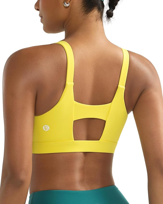 RUNNING GIRL Sports Bra for Women High Support, Molded Cup High Impact Sports Bras with Sewn in Pads