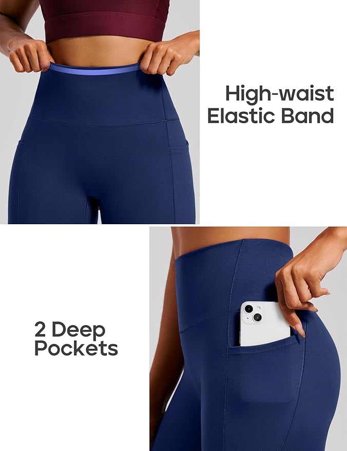 Heathyoga Scrunch Butt Lifting Leggings with Pockets for Women Tummy Control Compression Leggings No Front Seam Yoga Pants