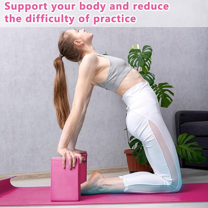 Honoson 20 Pcs Yoga Blocks Bulk 9''x6''x3'' High Density EVA Foam Blocks for Exercise Pilates Meditation, Lightweight Non-slip Surface, Improve Strength Balance Flexibility