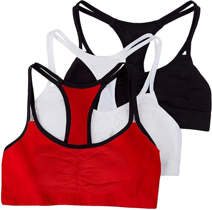 Fruit of the Loom Women's Spaghetti Strap Cotton Sports Bra - All-Day Comfort & Easy Movement