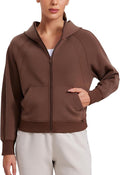 CRZ YOGA Womens SoftAura Full Zip Up Hoodie Workout Casual Hooded Sweatshirt Long Sleeve Athletic Jacket