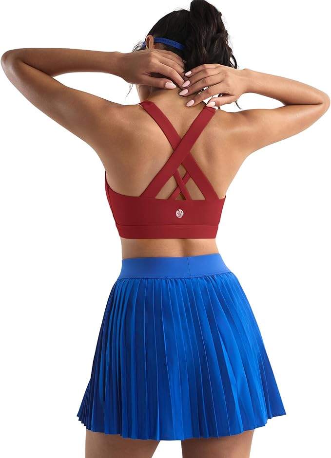 RUNNING GIRL Sports Bras for Women,Padded Strappy Sports Bras Criss-Cross Back Medium Support Sports Bras with Removable Cups