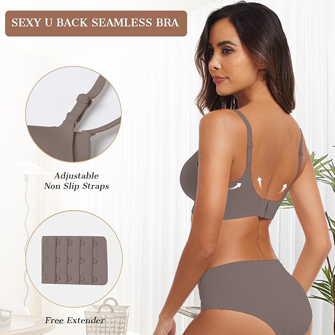 OEAK Womens Wireless Jelly Bras Comfortable Push Up Bra No Underwire Gel Bra Full Support Lift Everyday Seamless Tshirt Bras