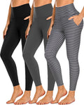 NEW YOUNG 3 Pack Leggings with Pockets for Women,High Waisted Tummy Control Workout Yoga Pants