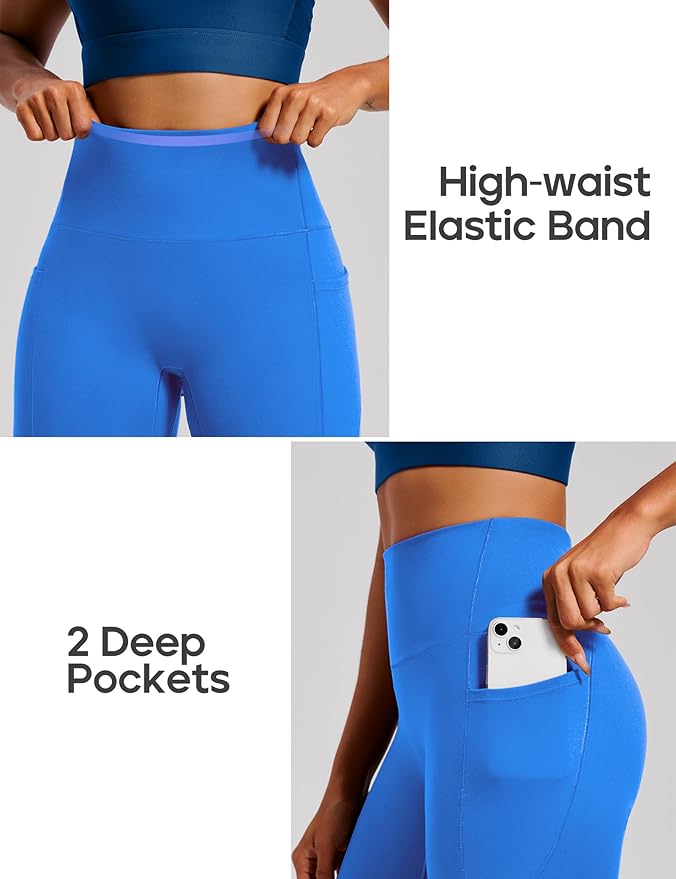 Heathyoga Scrunch Butt Lifting Leggings with Pockets for Women Tummy Control Compression Leggings No Front Seam Yoga Pants