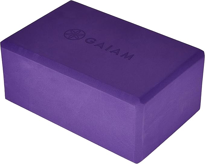 Gaiam Yoga Block - Supportive Latex-Free Eva Foam - Soft Non-Slip Surface with Beveled Edges for Yoga, Pilates, Meditation